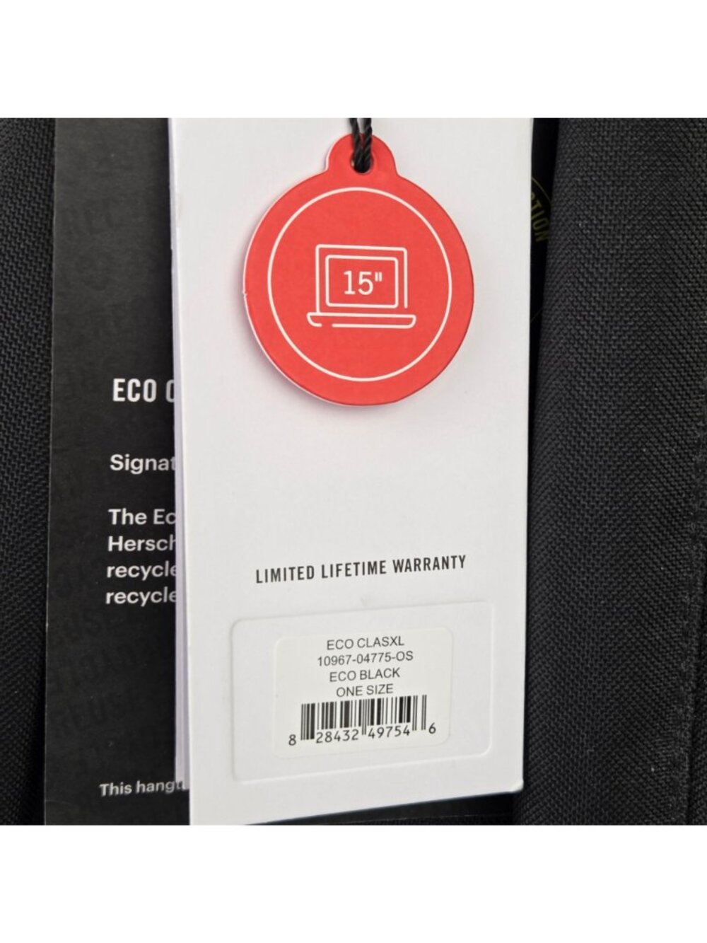 Herschel Eco Classic XL Backpack Black 30L - Picture 12 of 15